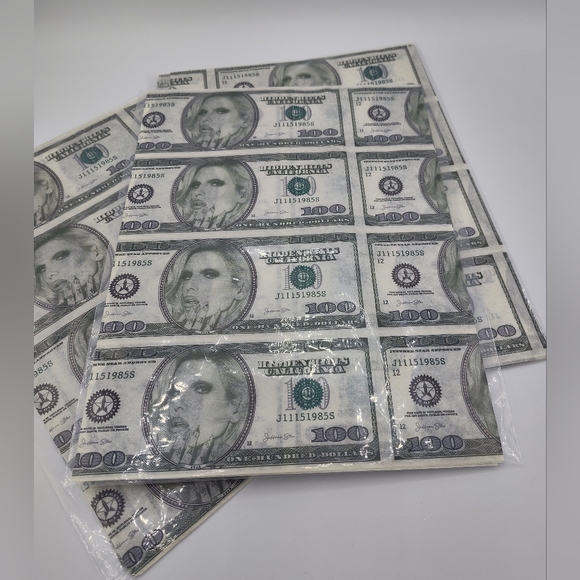 Jeffree Star Money Print Tissue Paper Set of Three (3) Sheets 29.5 x 19.8 Rare - Picture 2 of 3
